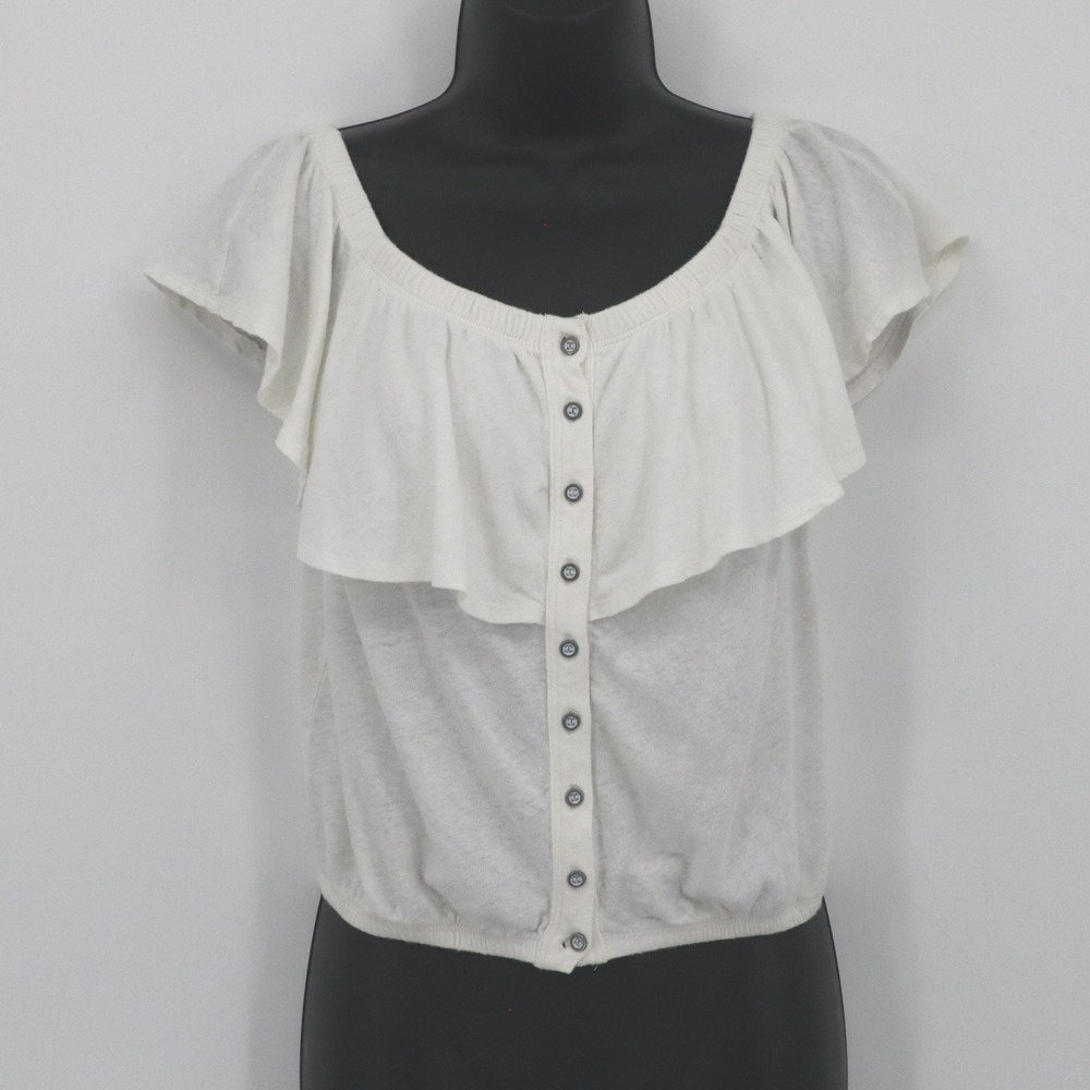 We The Free Linen Top Womens S White Boho Bohemian‎ Cottagecore Resort Vacation